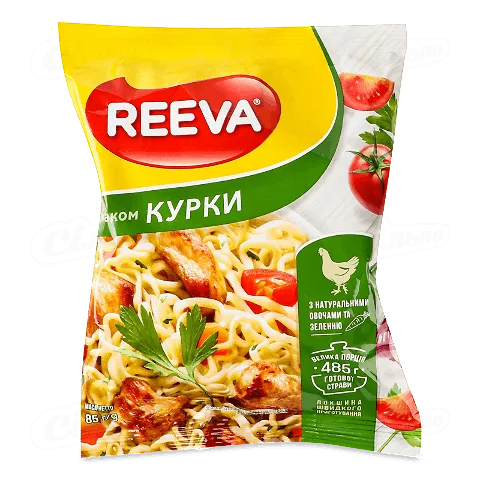 Локшина Reeva швидкого приготування зі смаком курки, 85г