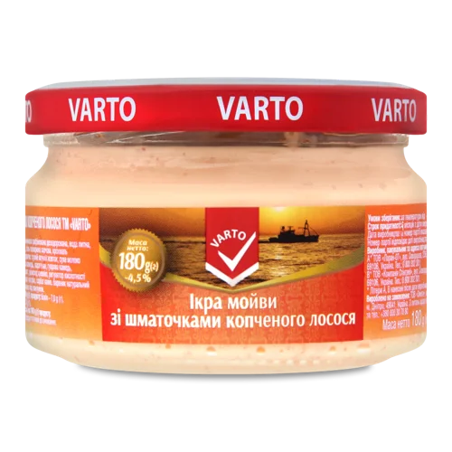 Ікра Мойви Зі Шматочками Копченого Лосося В/К, 180г