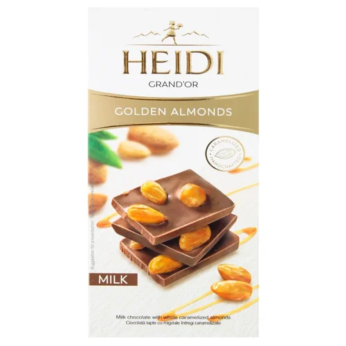 Шоколад молочний Heidi Grand'or з цілим карамелізованим мигдалем 100г