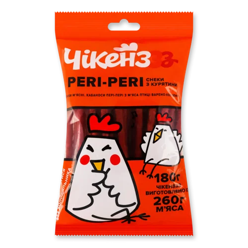 Снеки М'ясні З Курятини Peri-Peri Варено-Копчені, 180г