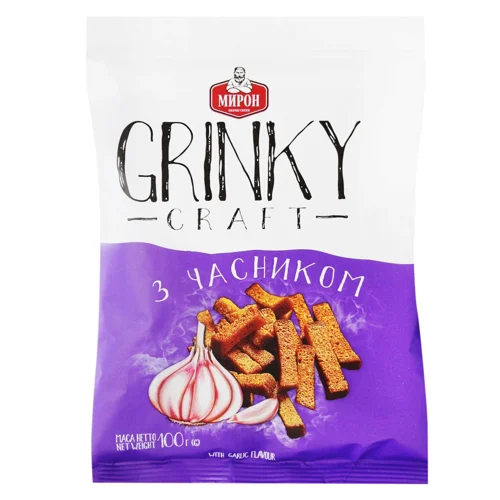 Грінка крафт з часником Мирон 100г
