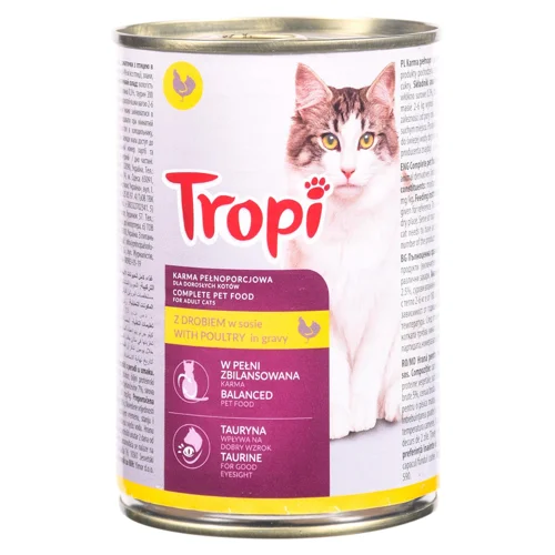 Корм вологий Tropi з птицею для котів 415г