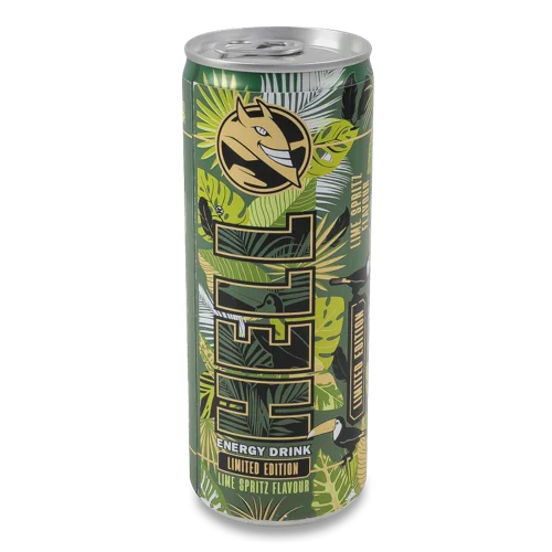 Напій Енергетичний Безалкогольний Газований Кофеїновмісний З Лаймом Та М'ятою Hell з/б 250мл