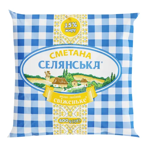 Сметана 15% Селянська м/у 400г