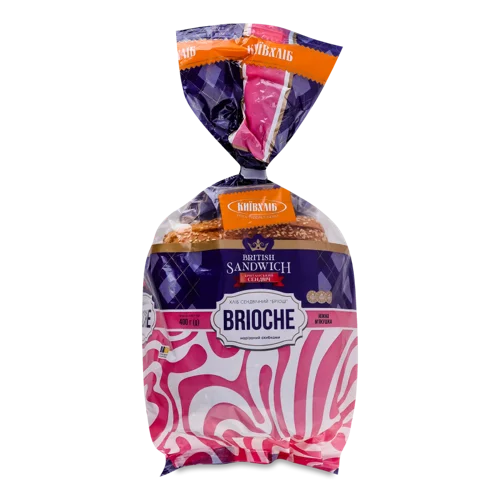 Хліб Нарізний Сендвічний Бріош Британський, Київхліб, м/у, 400г