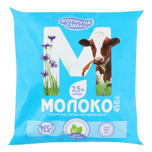 Молоко 2.5% коров'яче пастеризоване Формула смаку м/у 450г