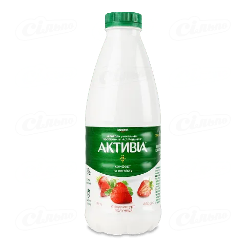 Біфідойогурт Активіа полуниця питний 1,5% пл, 800г