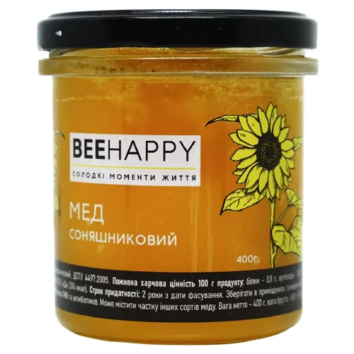 Мед BeeHappy соняшниковий 400г