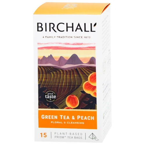 Чай зелений в пакетиках з персиком ТМ BIRCHALL 65 г