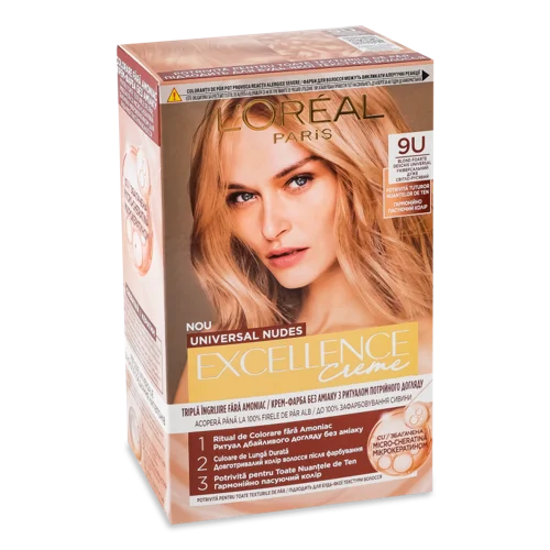 Крем-фарба Для Волосся Без Амміаку Excellence Creme №9U, Лореаль Парі, 1 шт