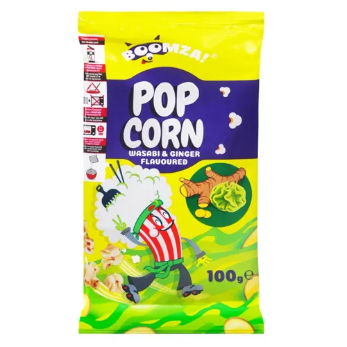 Попкорн Boomza зі смаком васабі та імбиру 100г