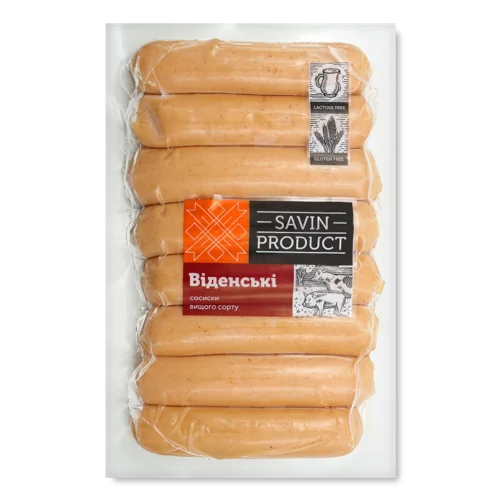 Сосиски Віденські Савин Продукт Вищого Ґатунку, в/у, кг