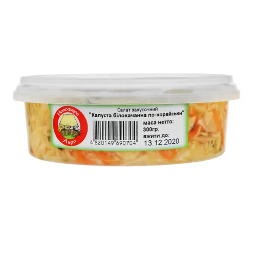 Салат закусочний Капуста білокачанна по-корейськи Ноосфера-Агро п/у 300г