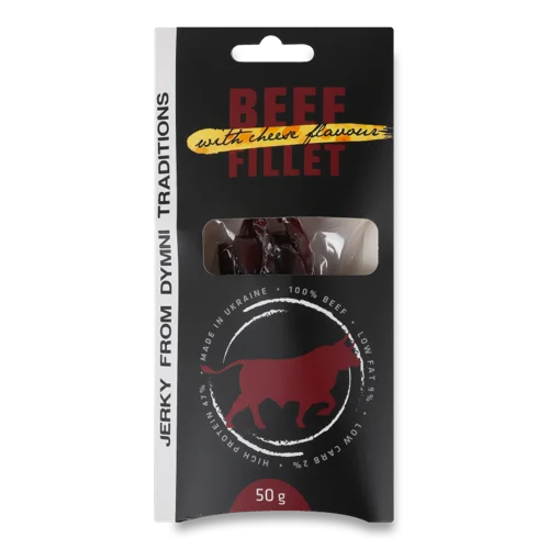 Філе Яловичини В'ялене З Ароматом Сиру Гранд Jerky Димні Традиції В/с К/у, 50г
