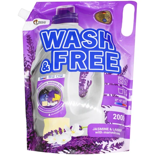 Гель для прання Wash&Free Жасмин та лаванда 2кг