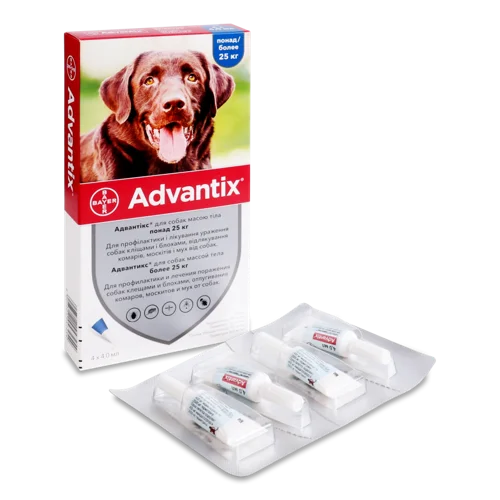 Краплі для собак масою тіла понад 25 кг Advantix Bayer 4х4мл, в/ґ