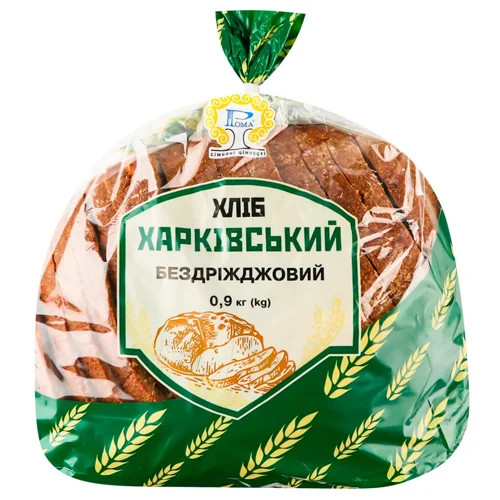 Хліб Рома Харківський житній нарізаний без дріжджів 900г