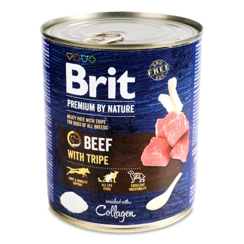 Корм Консервований Для Дорослих Собак Усіх Порід Beef With Tripe Premium By Nature Brit З/Б 800г