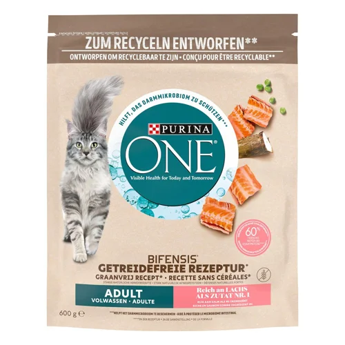 Корм сухий Purina One Adult беззерновий з лососем для котів 600г