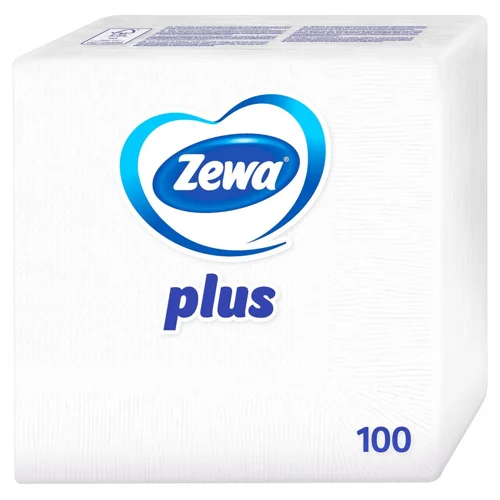 Серветки столові Zewa Plus білі столові паперові 100шт