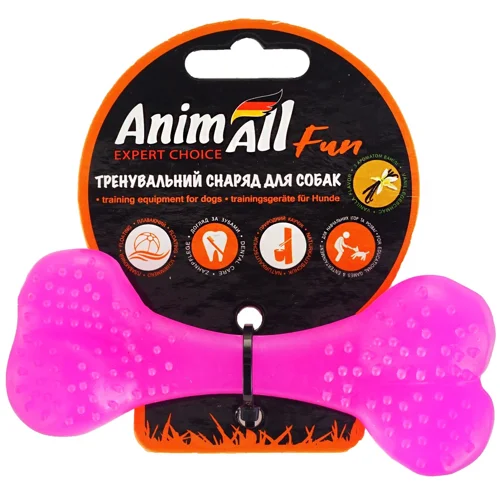 Іграшка AnimAll Fun кістка для собак фіолетова 12см