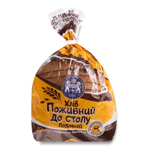 Хліб Подовий В Нарізці Поживний Вищого Ґатунку, 350г