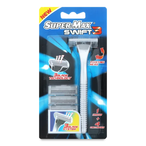 Система для Гоління Swift 3 Super-Max, 4 Картриджі, 1шт