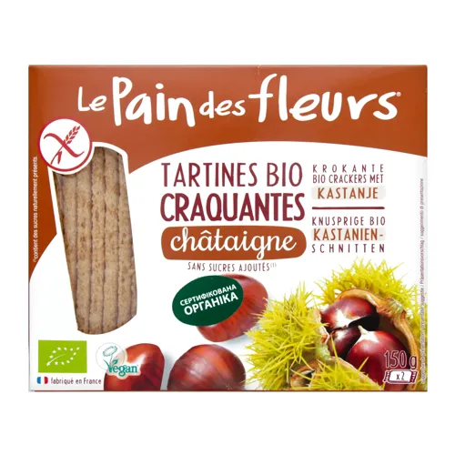 Хлібці із каштана безглютенові органічні LePaindesFleurs к/у 150г
