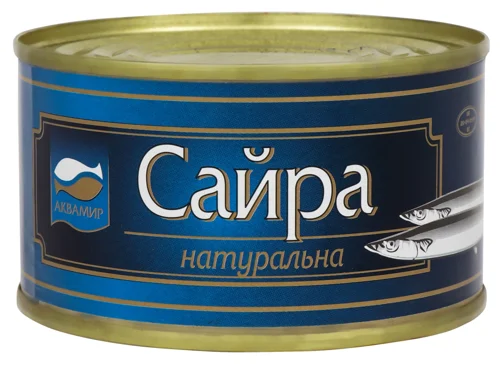 Сайра Натуральна, Вищого Ґатунку, З/Б, 240г