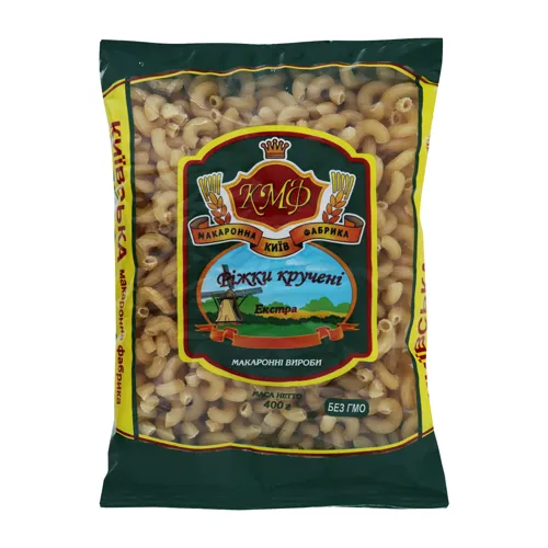 Макарони Екстра Ріжки кручені КМФ м/у 400г