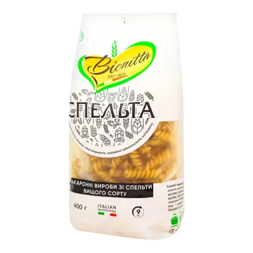 Макаронні вироби Bonitta зі спельти спіраль 400г
