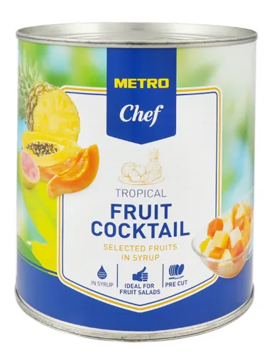 Коктейль з тропічних фруктів в легкому сиропі Metro Chef з залізній банці 850мл