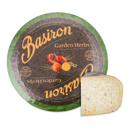 Сир Veldhuyzen Kaas Basiron з травами з коров`ячого молока 52,5%, кг