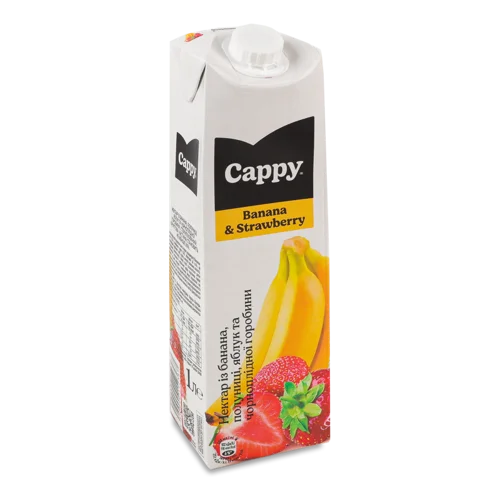Нектар Банан, Полуниця, Яблуко, Чорноплідна Горобина Cappy, т/п, 1л