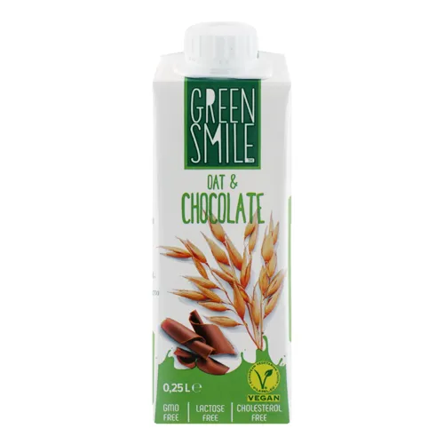 Напій вівсяний 1.5% ультрапастеризований збагачений кальцієм Oat&Chocolate Green Smile т/п 0.25л