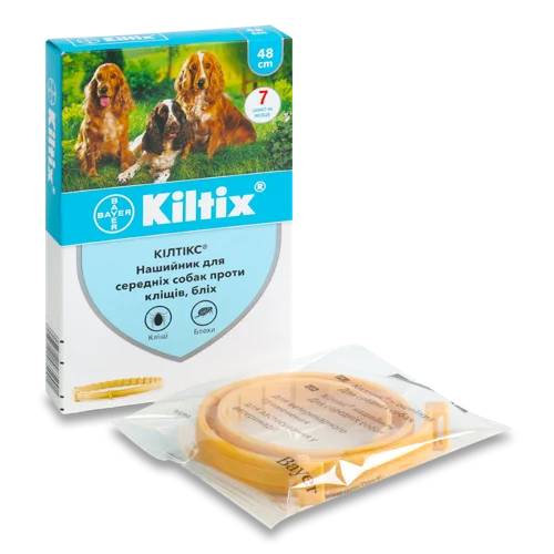 Нашийник для Середніх Собак Проти Кліщів Бліх Kiltix Bayer 1шт, в/ґ