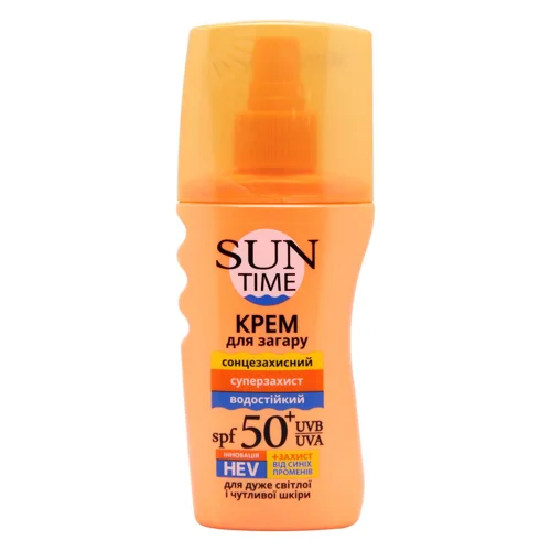 Крем для засмаги Sun Time SPF 50+ Суперзахист  сонцезахисний водостійкий 150мл