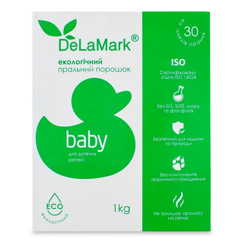 Пральний Концентрований Безфосфатний Baby Eco DeLaMark, 1кг
