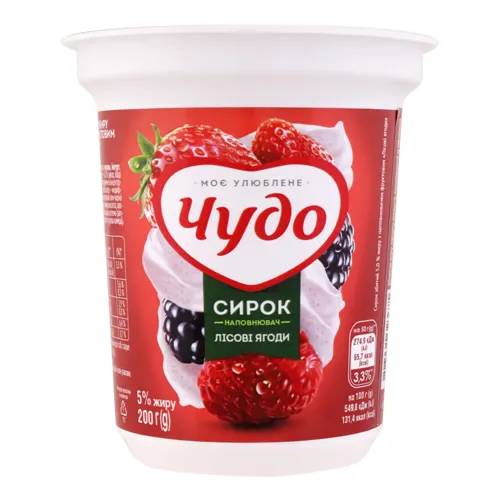 Сирок 5% збитий Лісові ягоди Чудо 200г