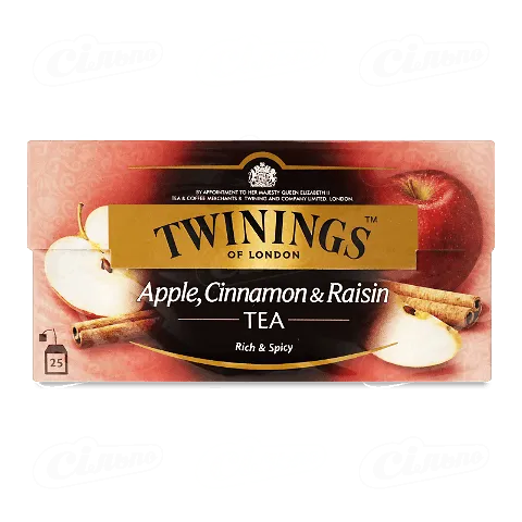 Чай чорний Twinings яблуко-кориця-родзинки, 25*2г