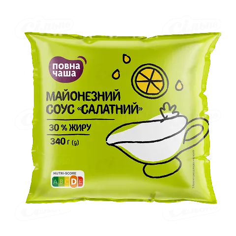 Соус «Повна Чаша»® «Салатний» майонезний 30%, 340г