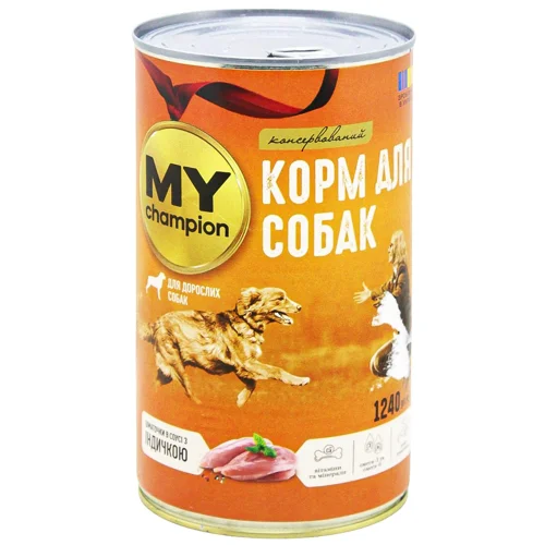 Корм вологий My Champion шматочки в соусі з індичкою для дорослих собак 1,24кг