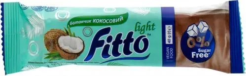 Батончик Fitto Light кокосовий у шоколадній глазурі 40г