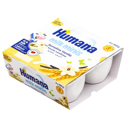 Пудинг Humana манний з ваніллю для дітей з 8-ми місяців 4шт*100г