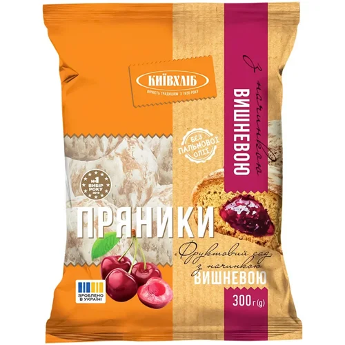 Пряники Київхліб Фруктовий сад з начинкою вишневою 300г