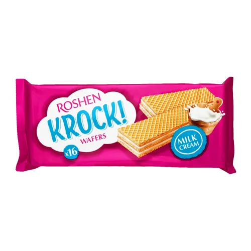 Вафлі Roshen Krock з молочною начинкою 142г х19