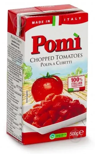 Томати нарізані кубиками Очищені Tetra Pak 500г ТМ Pomi