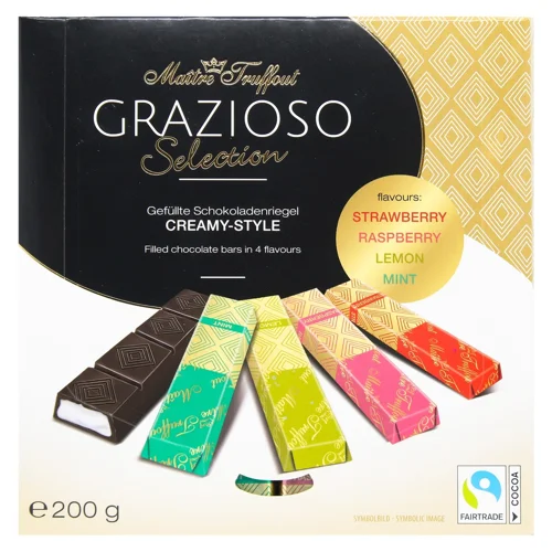 Шоколад чорний Maitre Truffout Grazioso Selection з кремовими начинками 200г