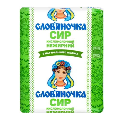 Сир кисломолочний нежирний Слов'яночка м/у 202г