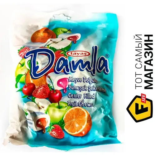 Жувальні цукерки Tayas Цукерки жувальні Damla mix 350г (фруктова начинка)